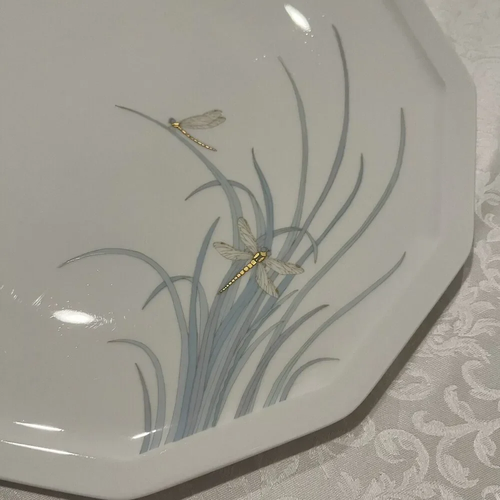 Rosenthal Studio Line Polygon Milos Gold Dragonfly Large Serving Platter 12 1/2